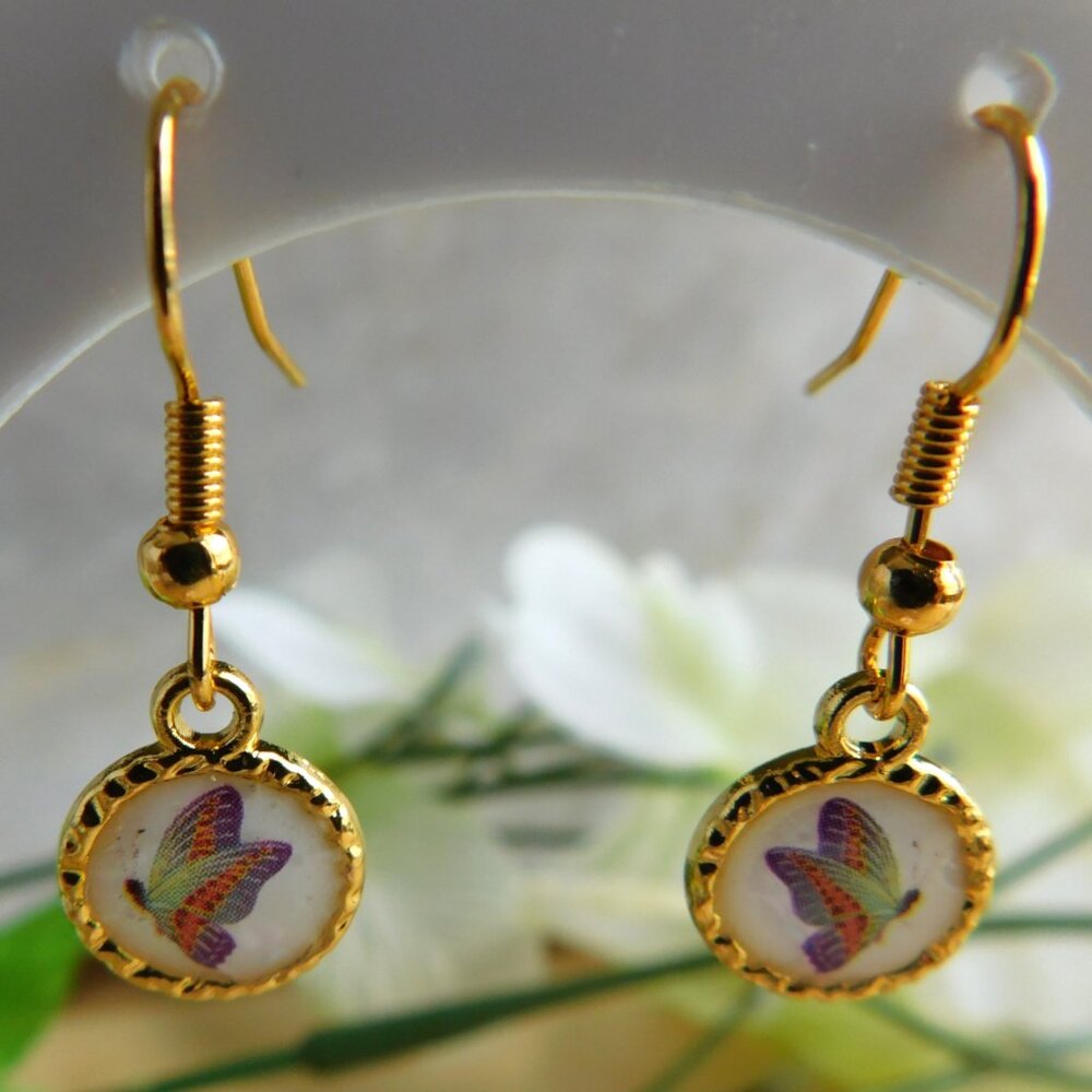 Multi-Color Dainty Gold-Tone Drop Earrings – Lightweight Dangle, Boho Chic